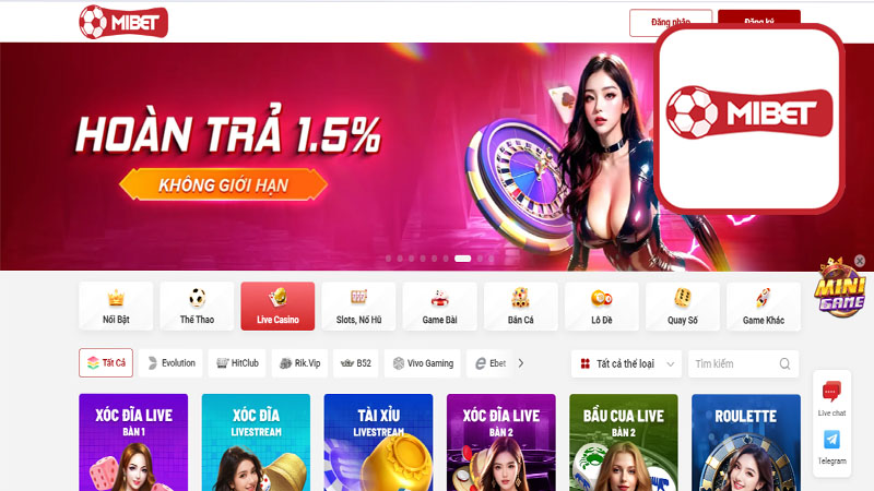 Tổng quan về sảnh Casino Mibet